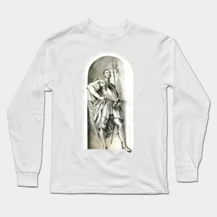 Medieval warrior wearing plate armor and halberd Long Sleeve T-Shirt